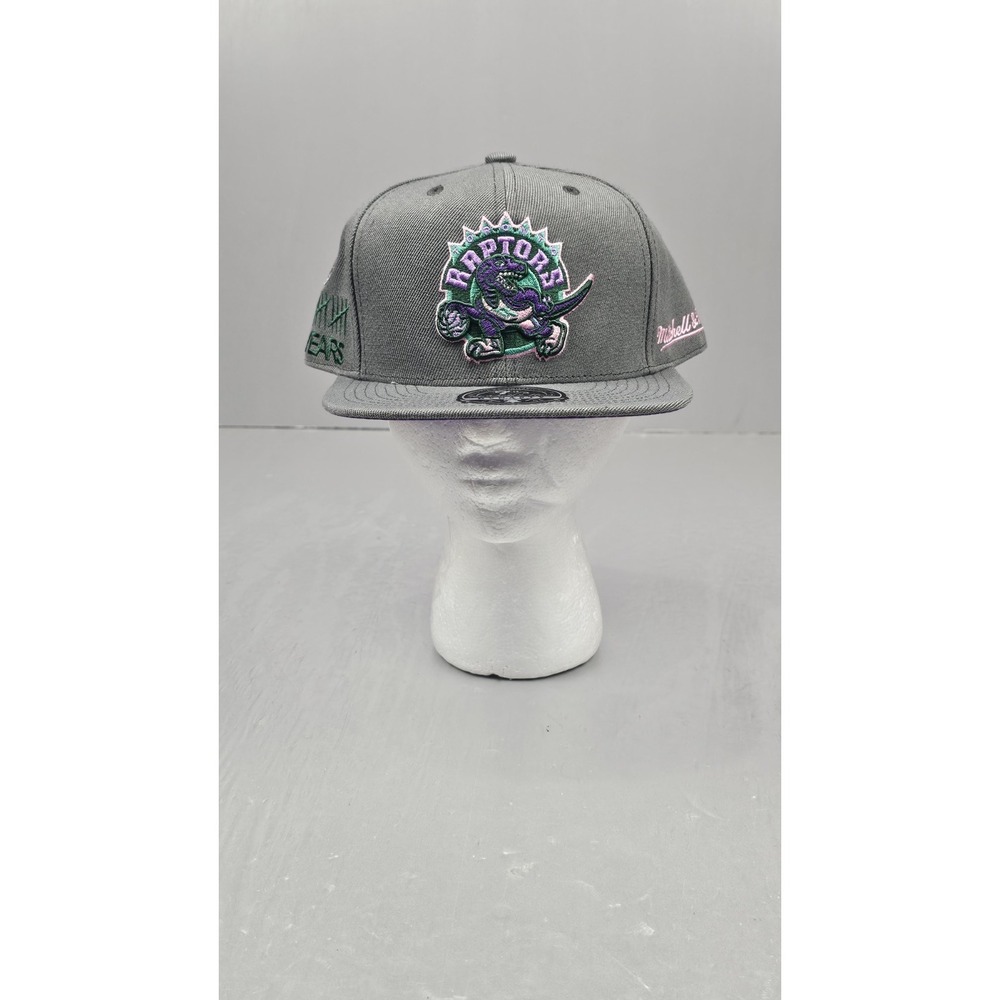 Mitchell & Ness Toronto Raptors Mens‎ Fitted Hat 7 3/8 Gray 15 Years HWC NBA NEW